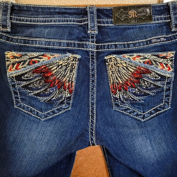 Miss Me Foxy Feather Jeans, Mid Rise- Boot Cut - Picture 3 of 6